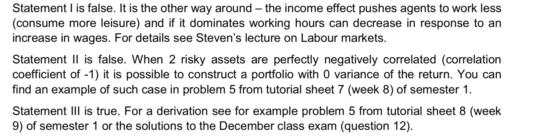 each options Which ofthe following statements is/are true? The fact that the