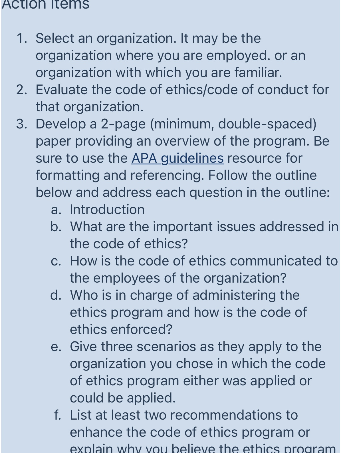 ACIIOFI Items 1. Select an organization. It may be the organization