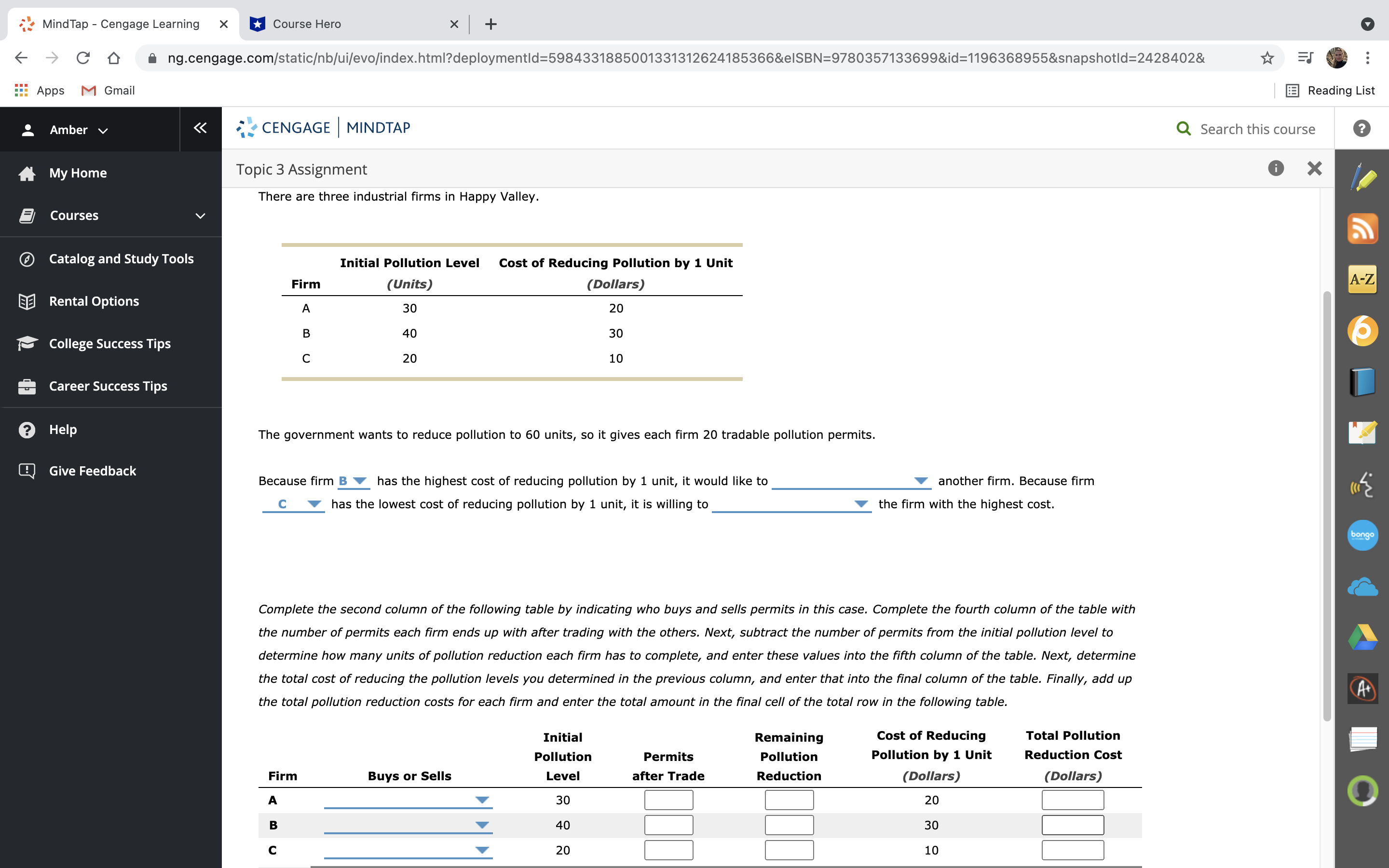  {'3 MindTap-Cengage Learning X H Course Hero X i + o