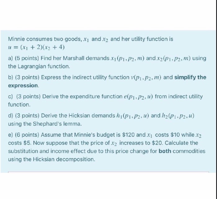 goods, bread (represented by x) and cheese (represented by y). Suppose that