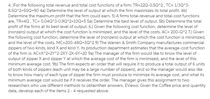 X. All of the usual as- sumptions hold except, instead of Var(E)