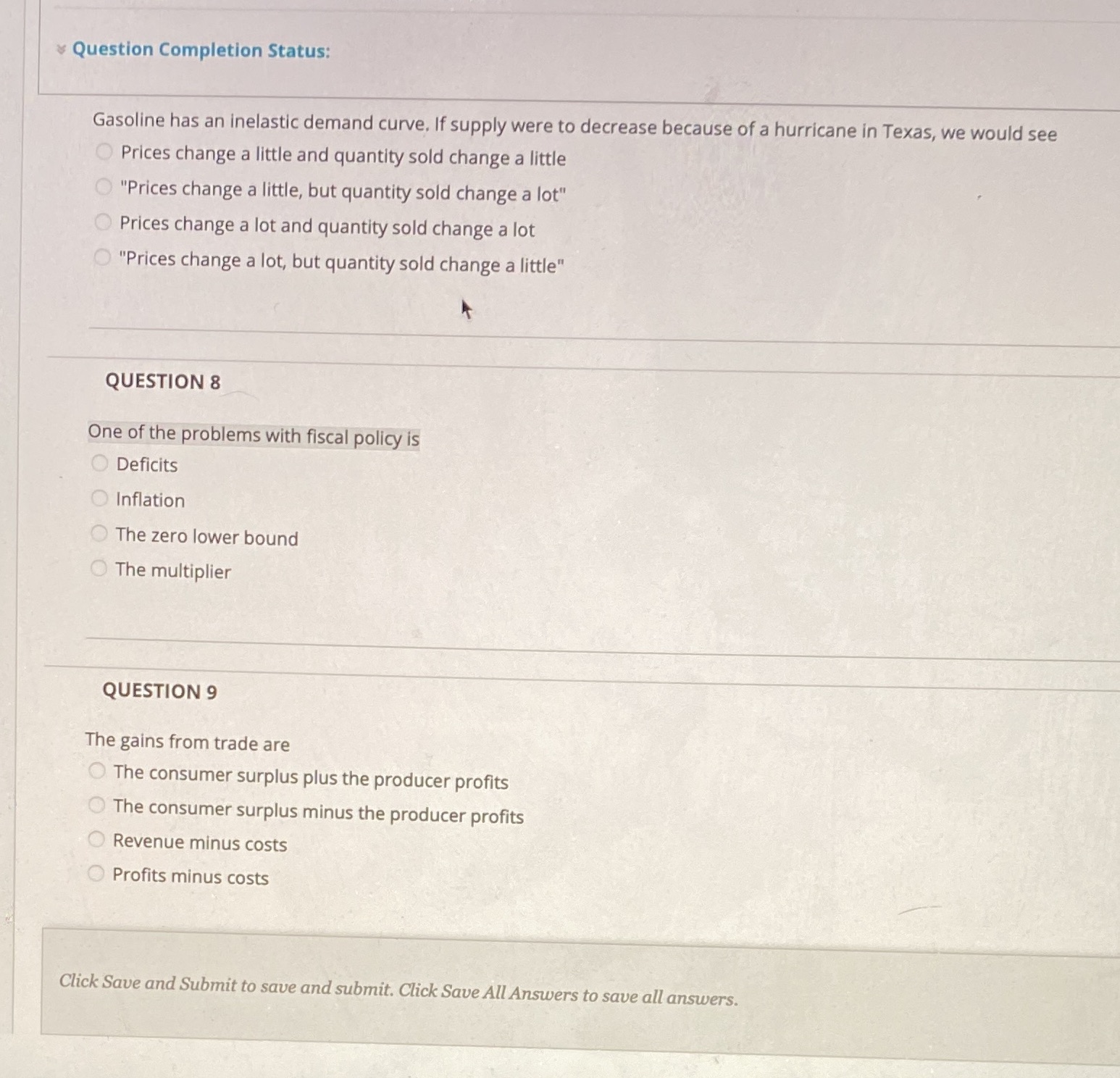 Please just mention which one is correct Question Completion Status: Gasoline has