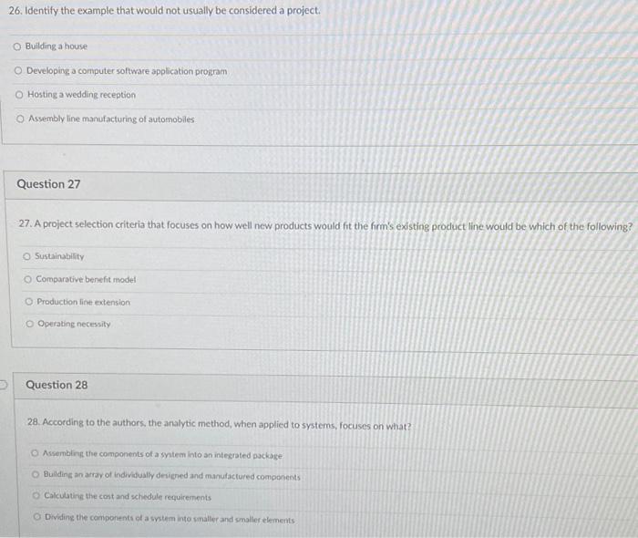 21 26. Identify the example that would not usually be considered a