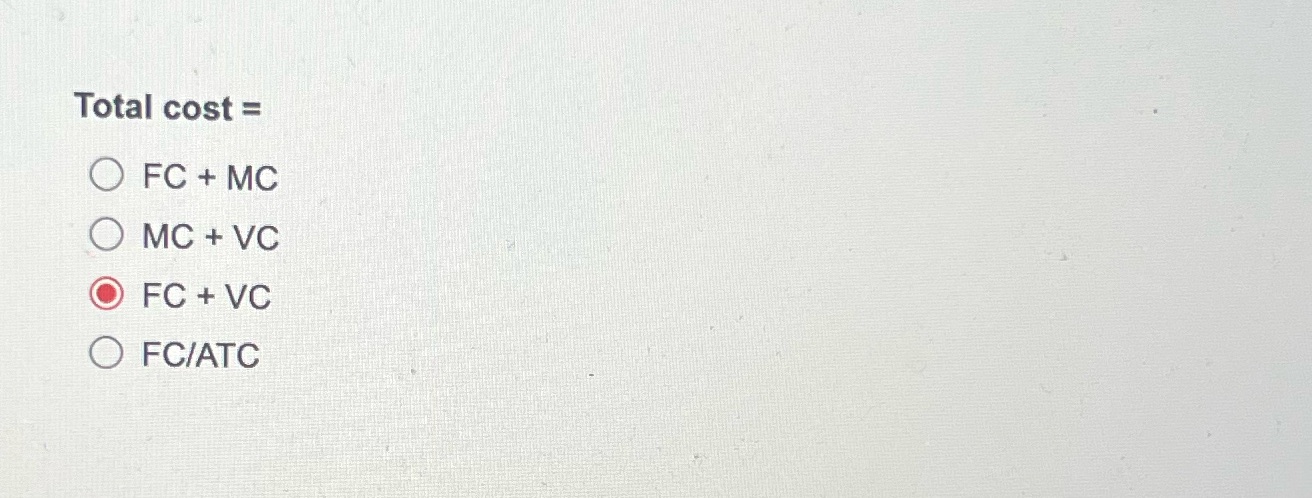 - cost o o MC+Vc o FC/ATc