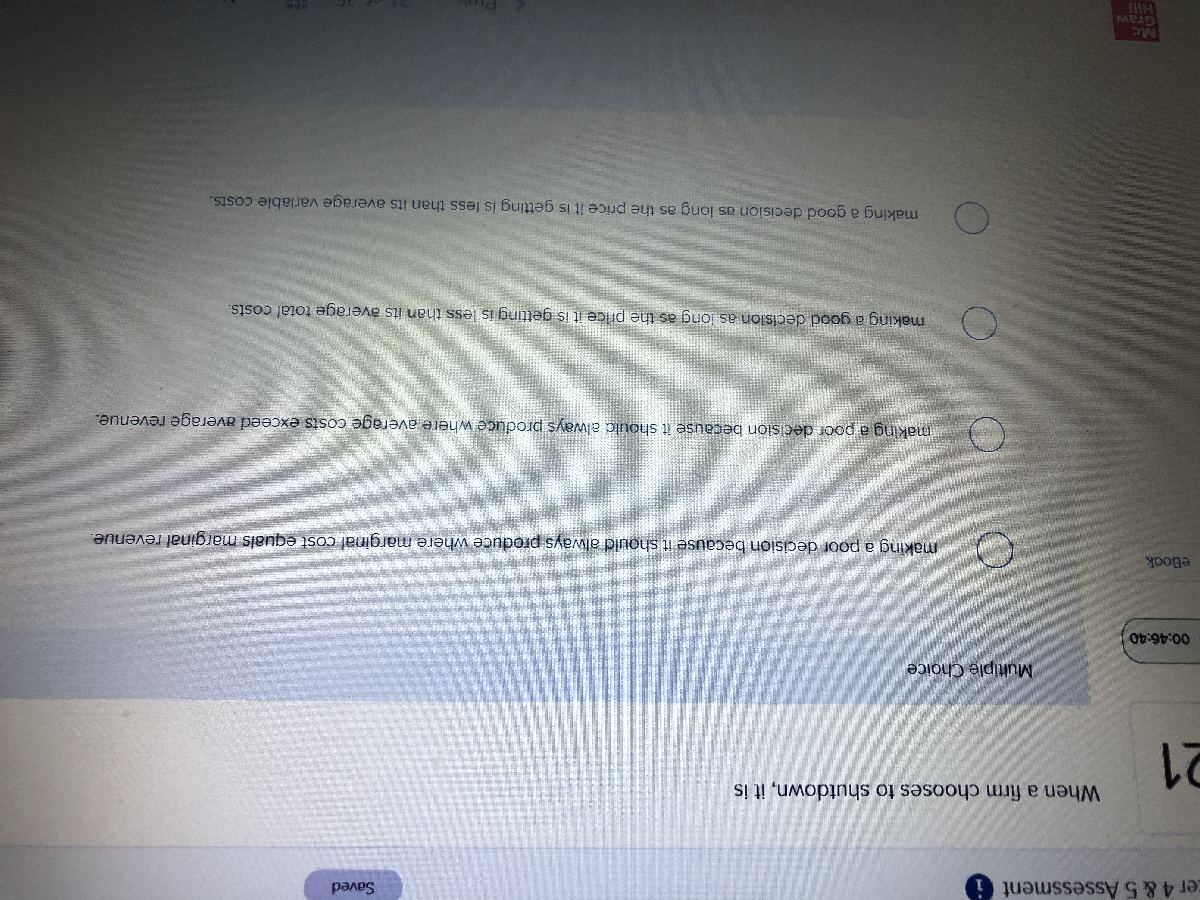  er 4 & 5 Assessment i Saved When a firm chooses