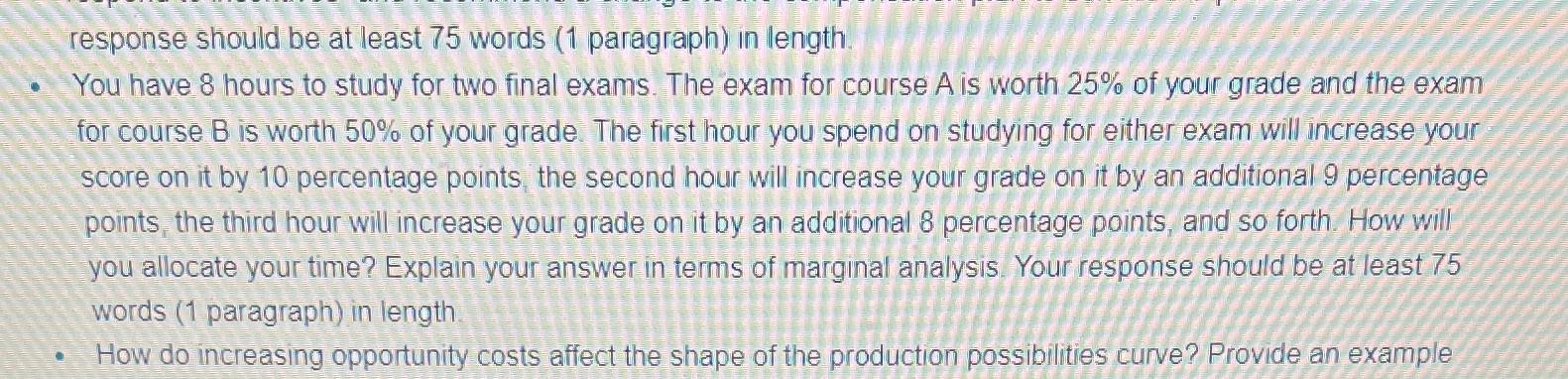  response should be at least 75 words (1 paragraph) in length