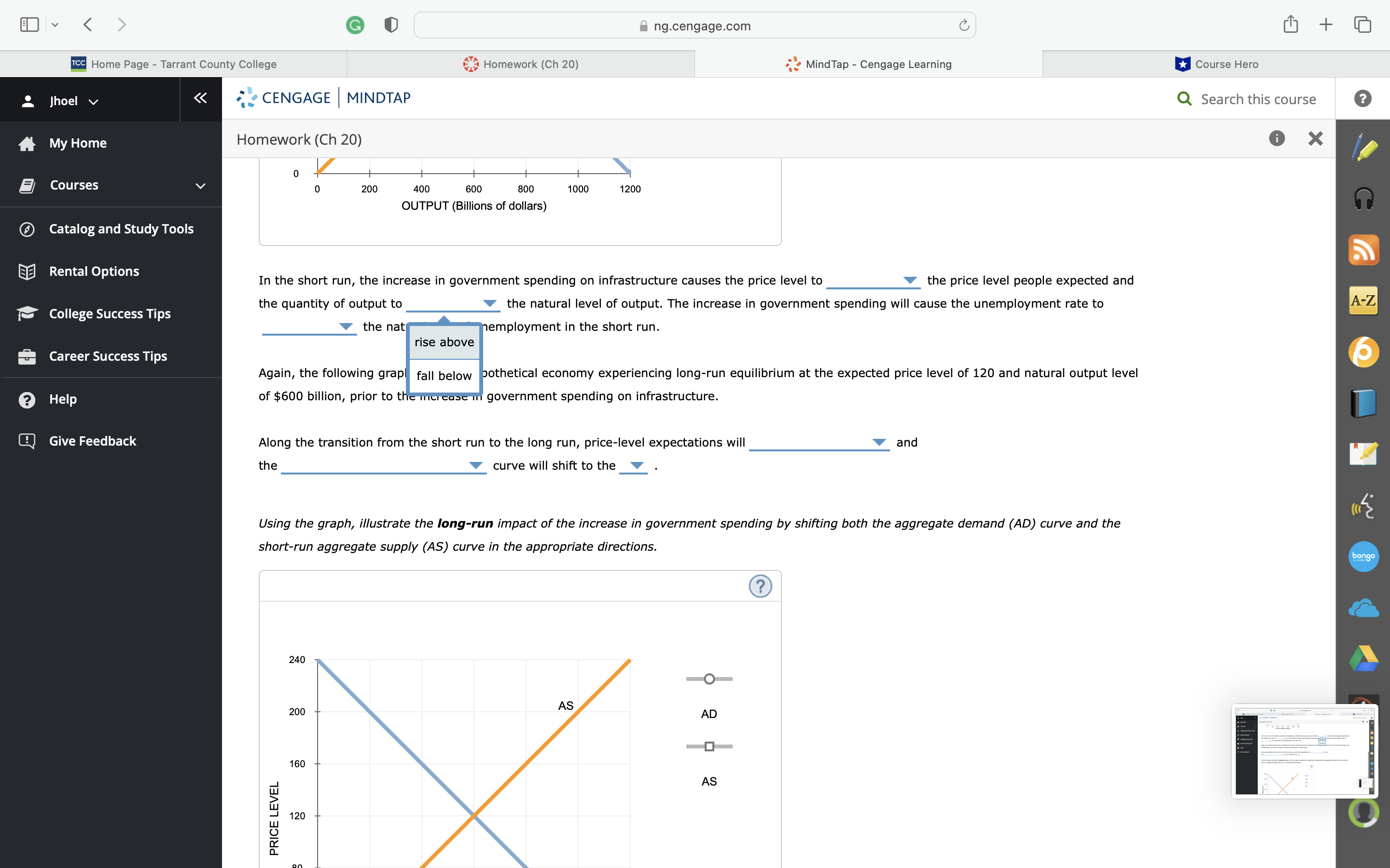 G ng.cengage.com C + cc Home Page - Tarrant County College Homework