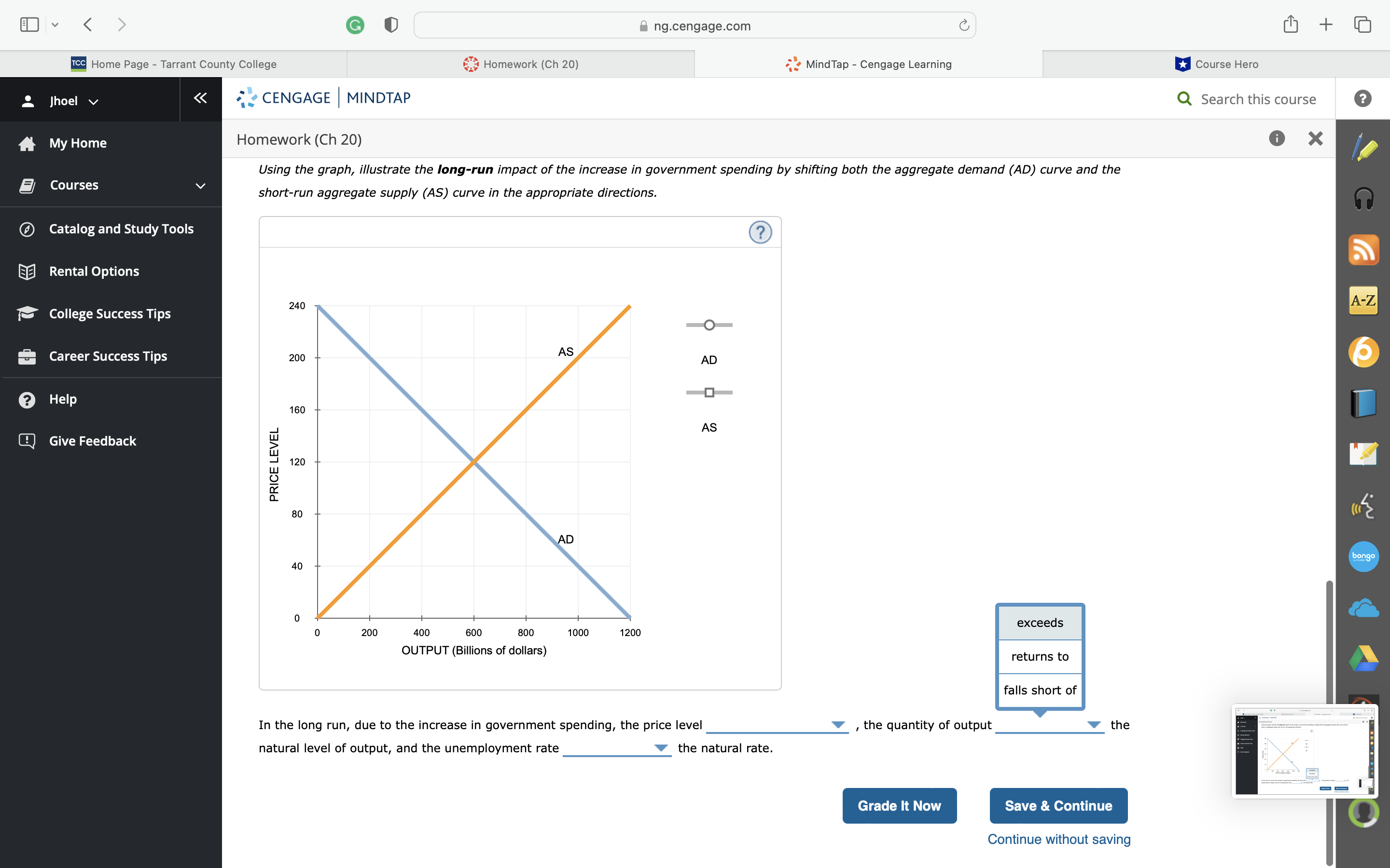 level natural level of output, and the unemployment rate V the natural