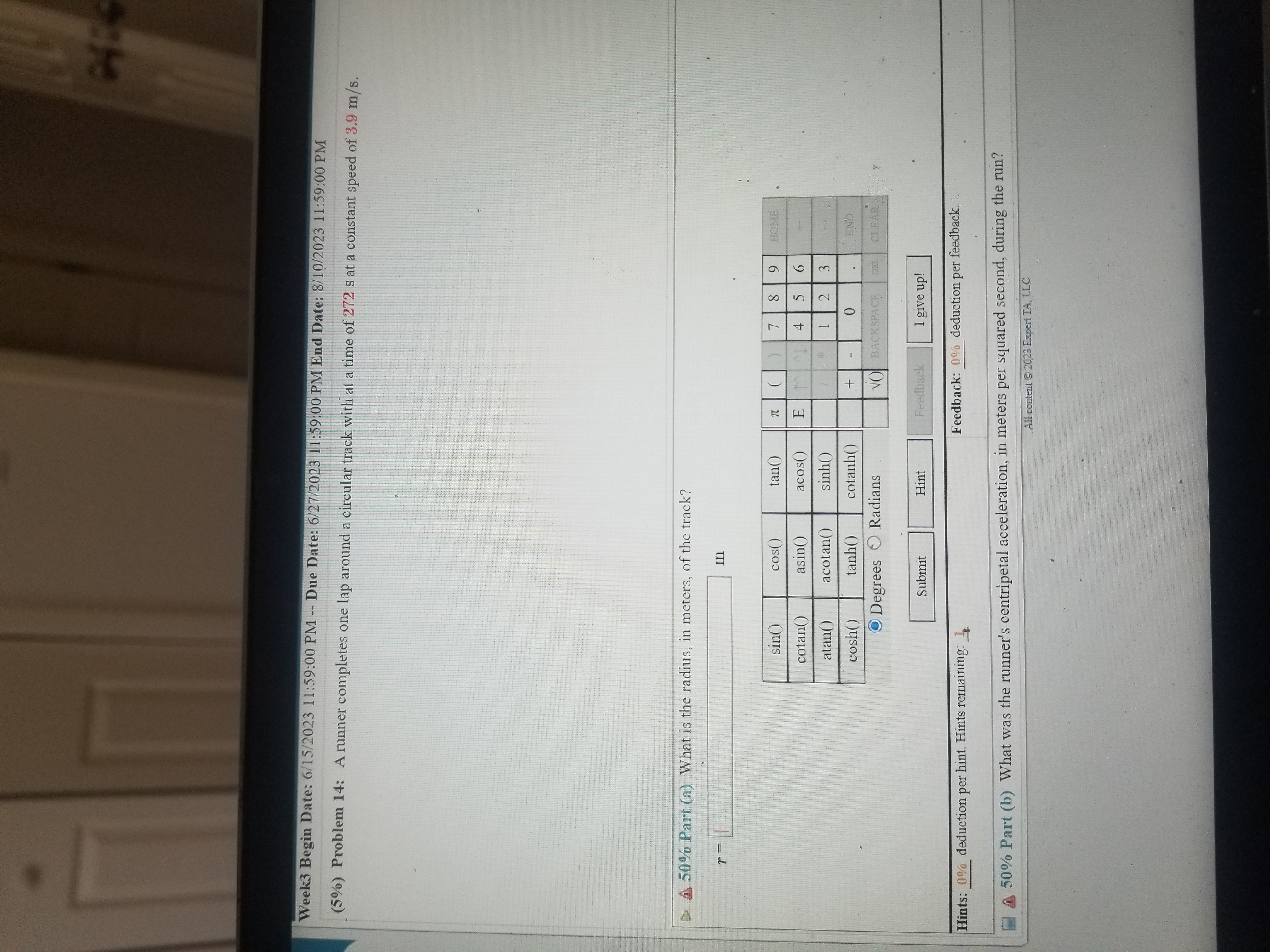 coordinate system with the origin at the baseball's initial position. A 33%