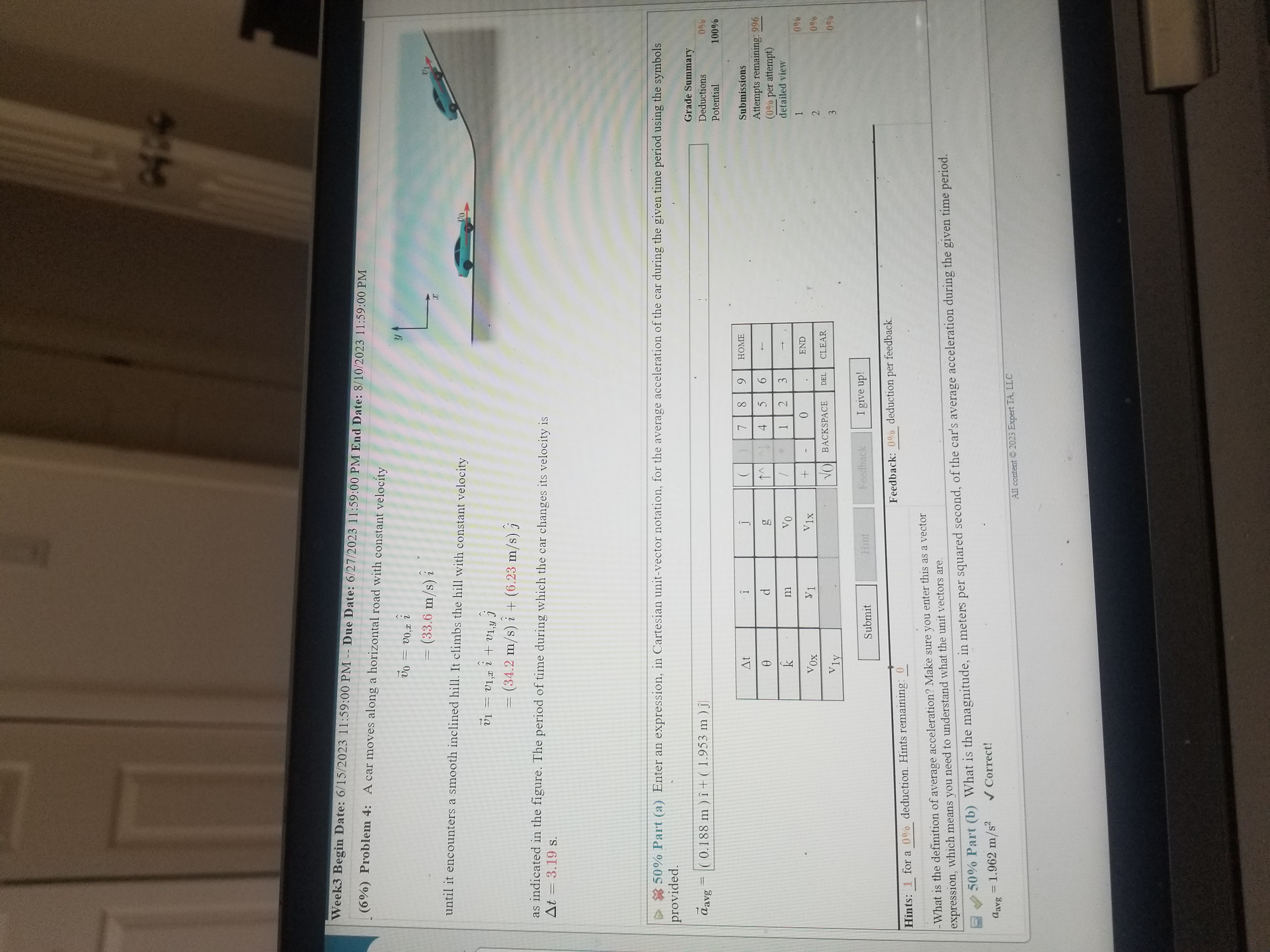 vo,r, in terms of voy, sin(0), and cos(0). VO, I Grade Summary