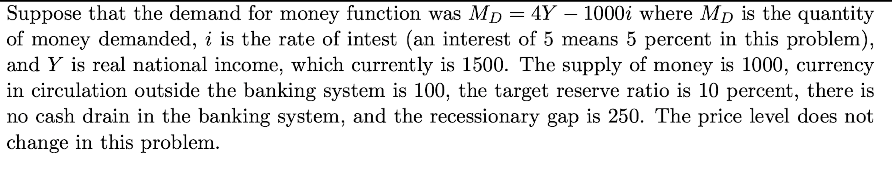 What is the level of cash reserve of the banking system? Suppose