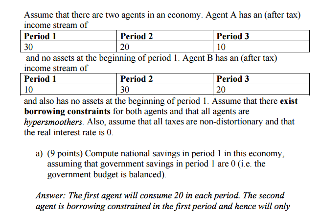Please give the table or the process of the calculation Assume that