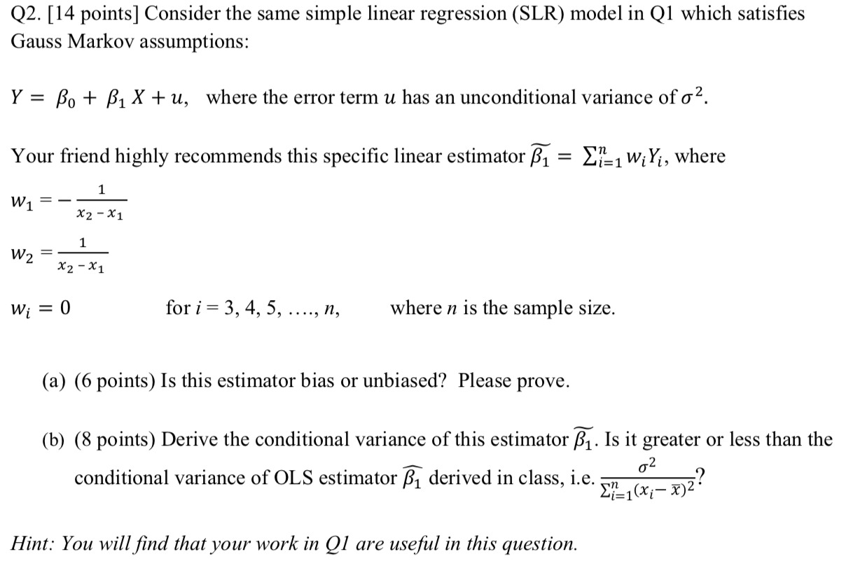 . Kindly solve the following attachment. Q2. [14 points] Consider the same
