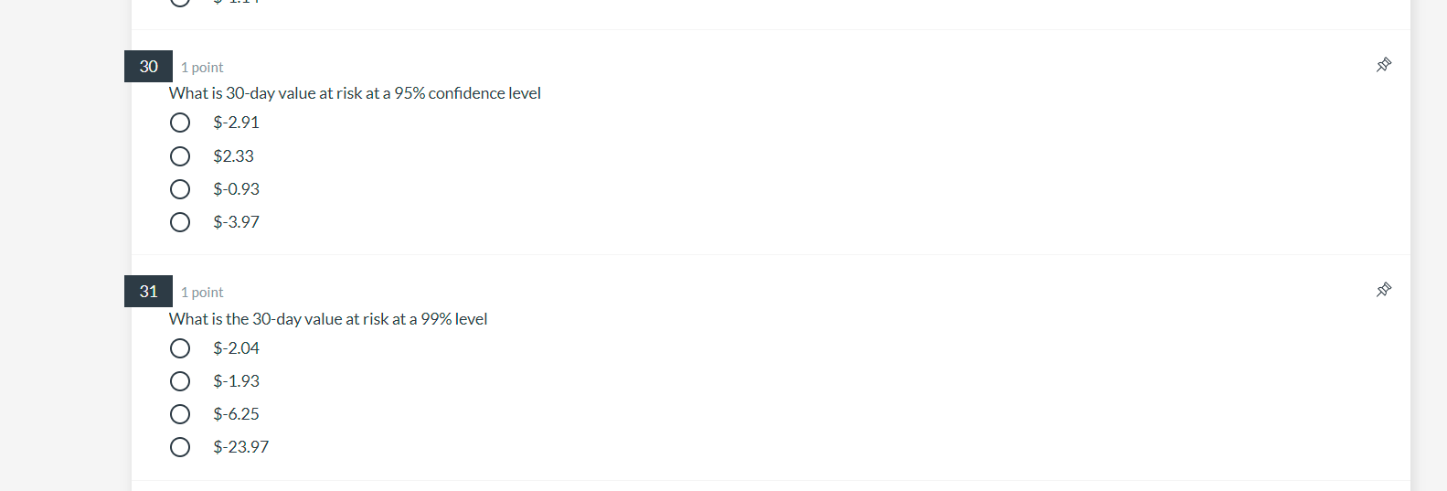 portfolio return in the second row is: (a) 0.95; (b) 4.75; (c)