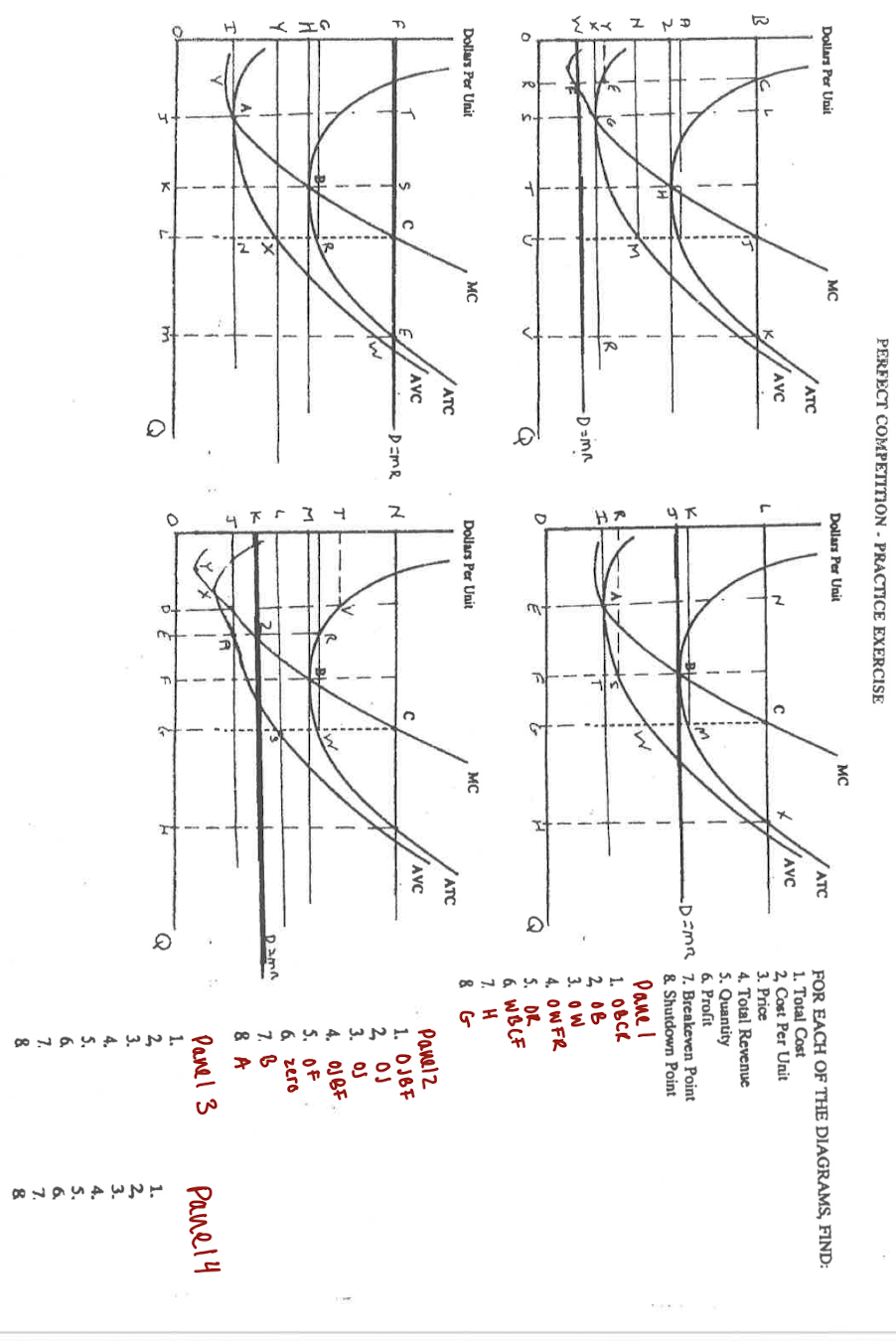  PERFECT COMPETITION - PRACTICE EXERCISE Dollars Per Unit MC Dollars Per