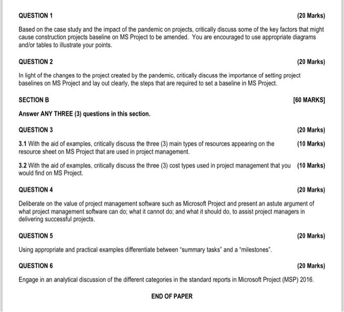  QUESTION 1 (20 Marks) Based on the case study and the