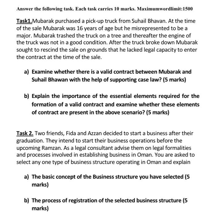 1500 words please Answer the following task. Each task carries 10 marks.