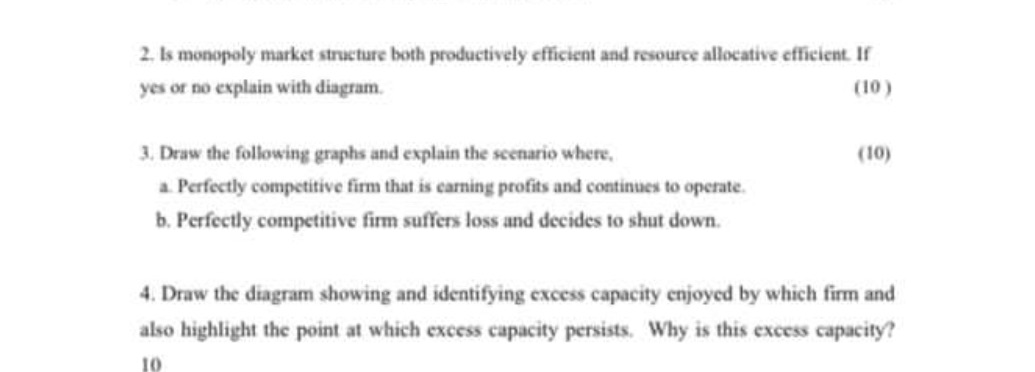 Is monopoly market structure both productively efficient and resource allocative efficient. If