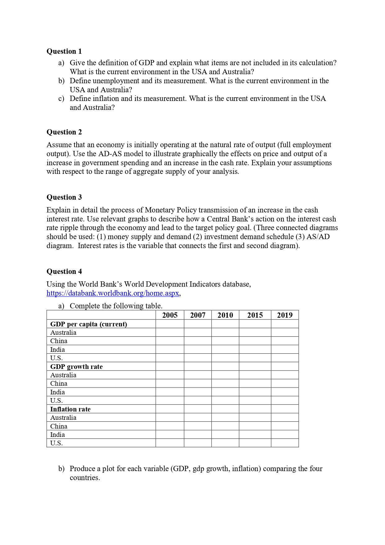 contains four questions. You are required to answer all four questions. This