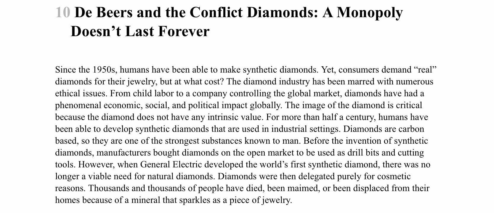 of precious gems were considered viable and acceptable to be used for