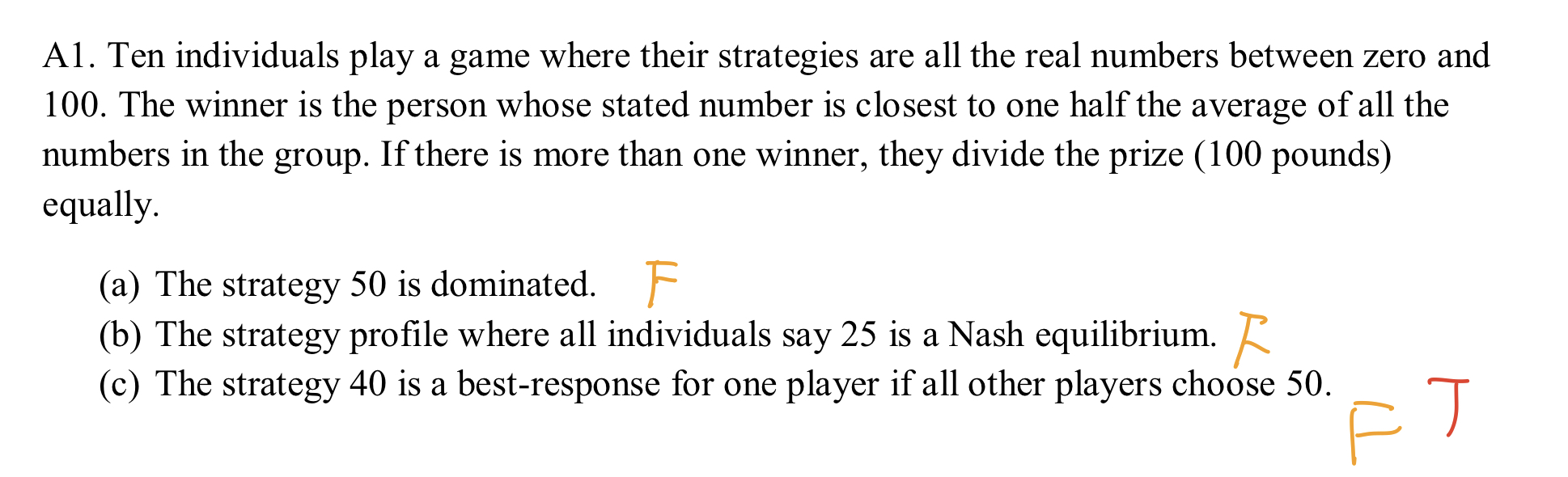 Can you please explain b) and c)?b) is FALSE and c) is