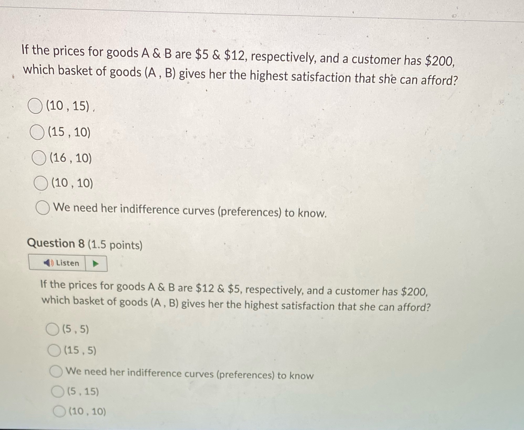 Please explain also why the answer is the answer If the prices