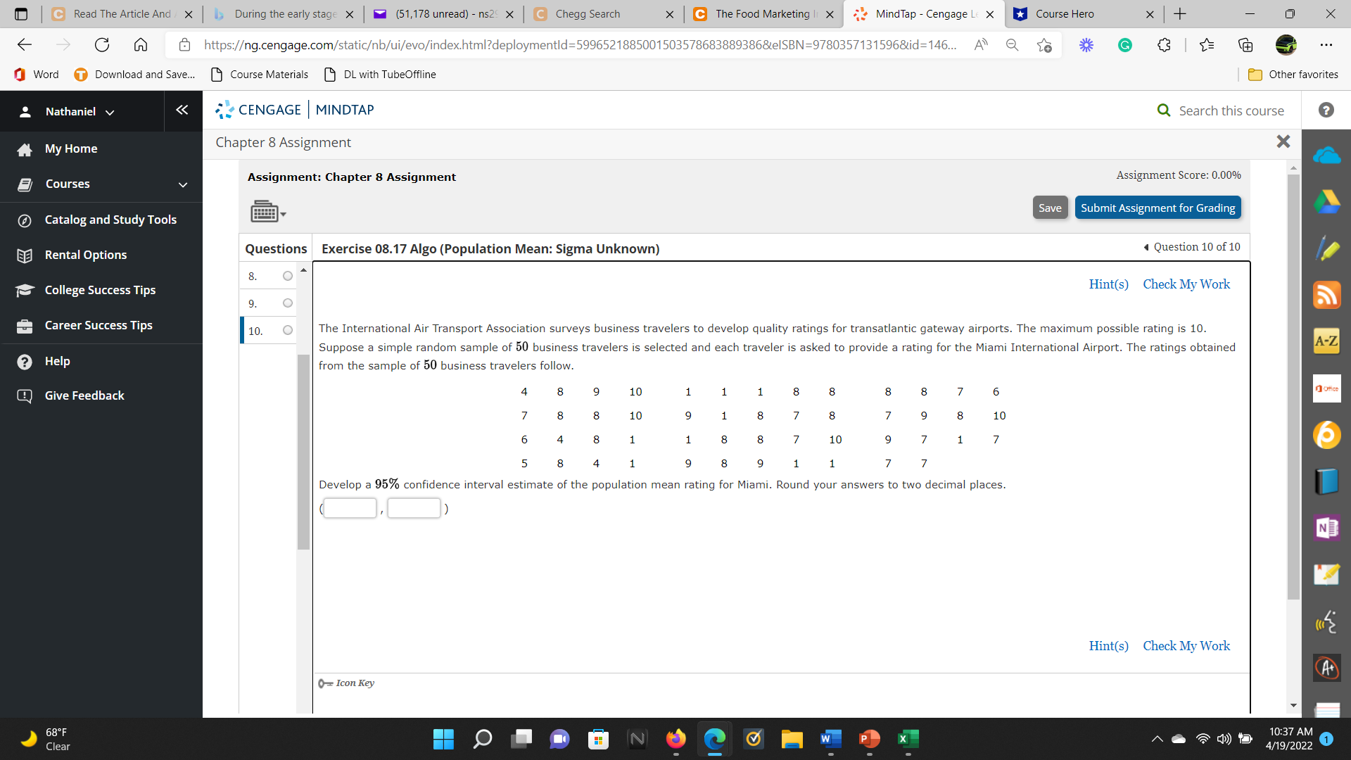 Save.. ) Course Materials DL with TubeOffline Other favorites Nathaniel v CENGAGE