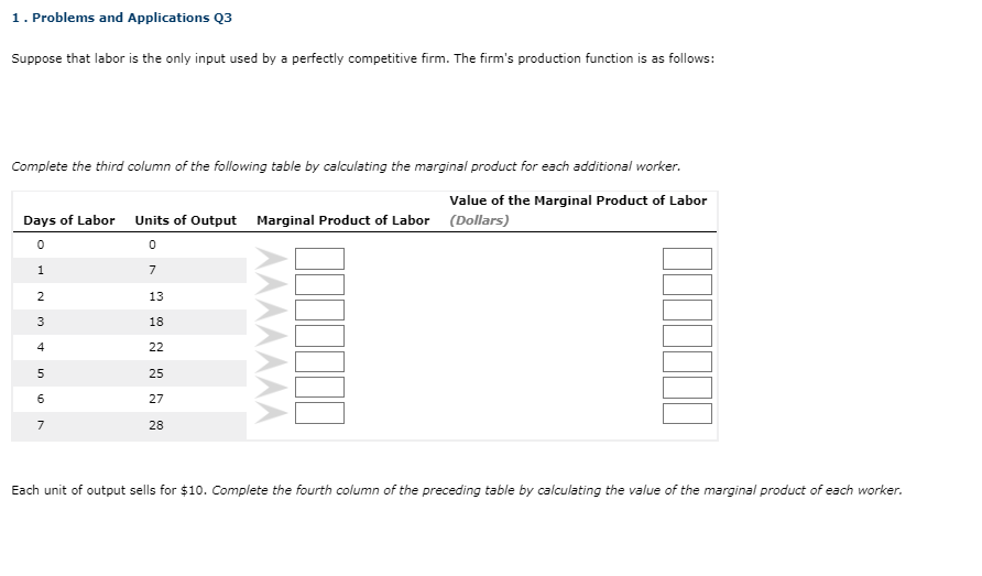  1 . Problems and Applications Q3 Suppose that labor is the