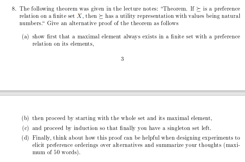  8. The following theorem was given in the lecture notes: "Theorem.