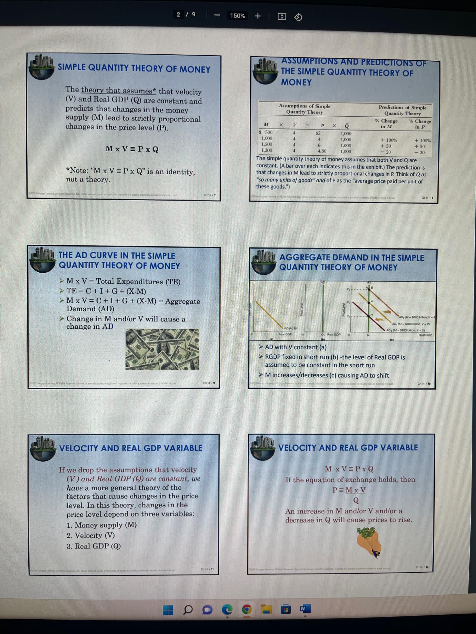 the following affect the price level in the short run? A. An