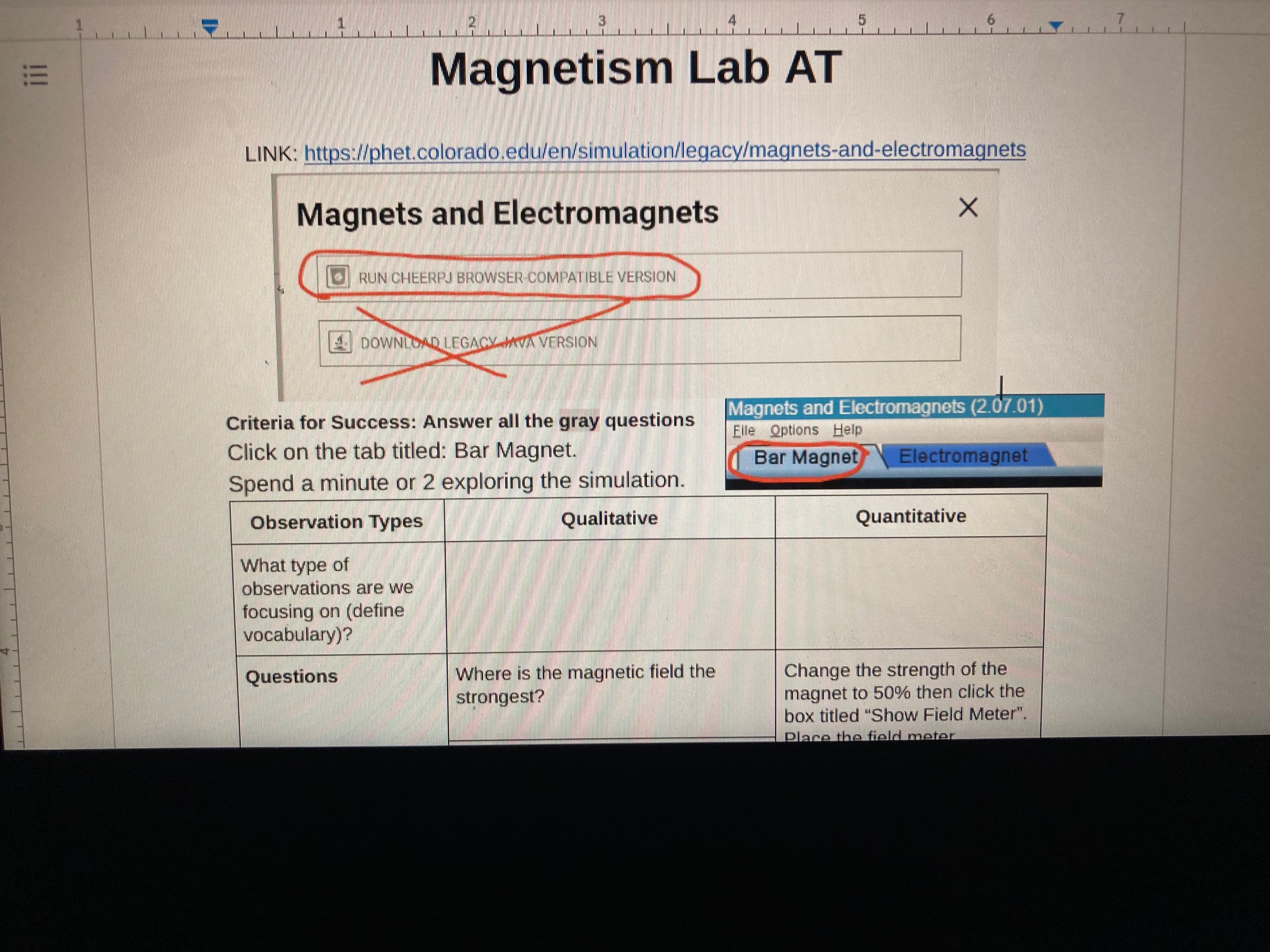 here is the first link in page one - https://phet.colorado.edu/en/simulation/legacy/magnets-and-electromagnetsand the second