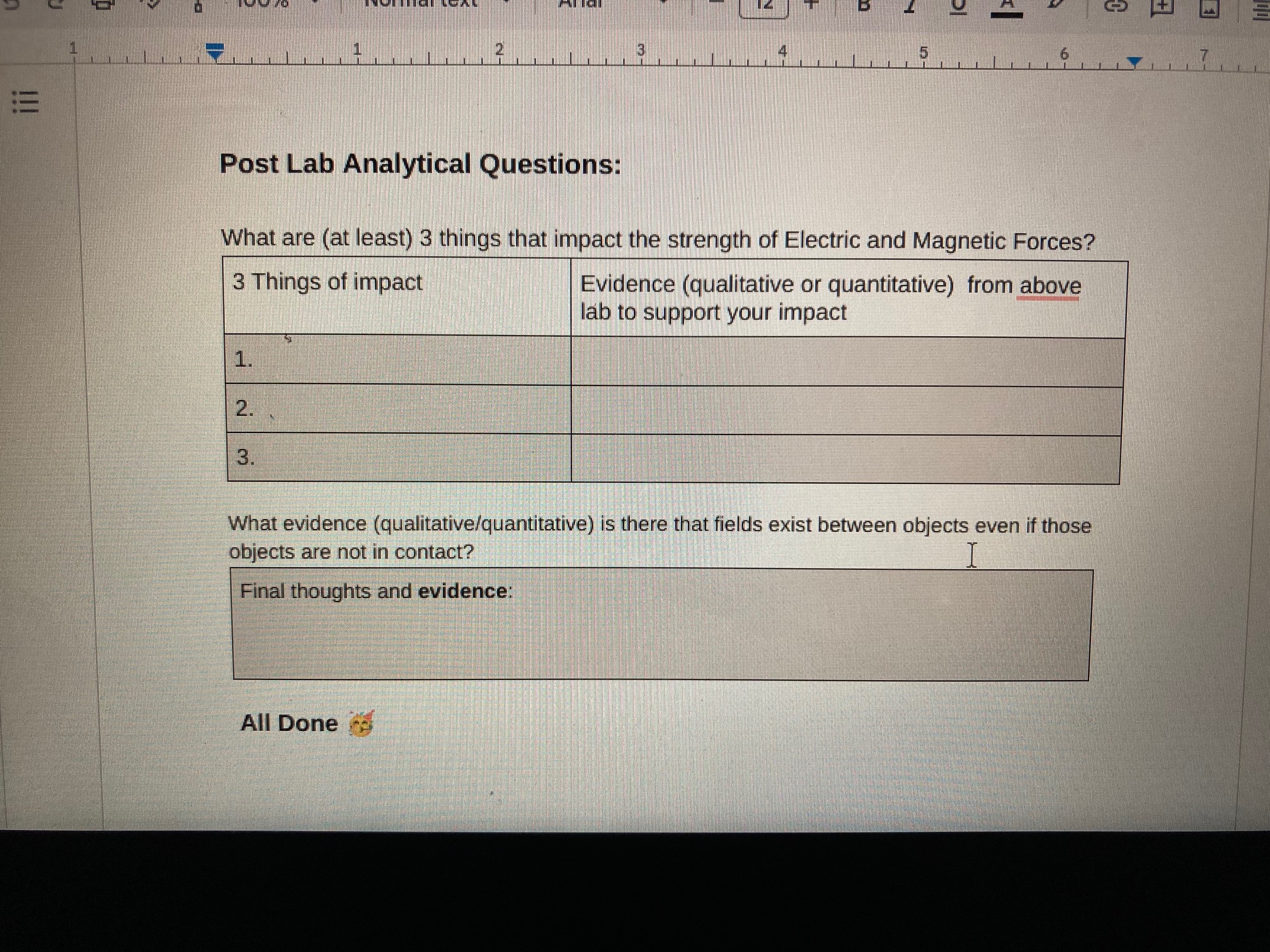 \\ Electromagnet Spend a minute or 2 exploring the simulation. Observation Types