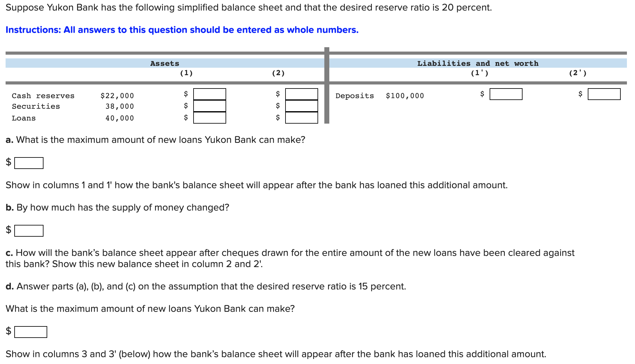Assume that the following data characterize the hypothetical economy of Trance: money