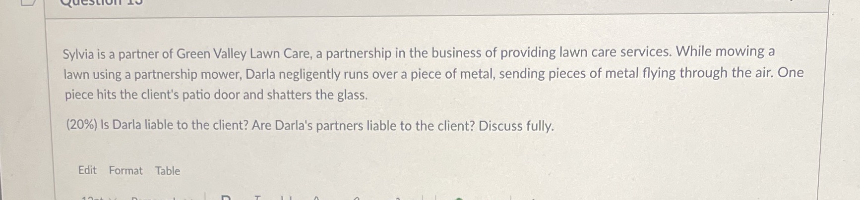 Please answer in sections called issue, rule, application, and conclusion if possible