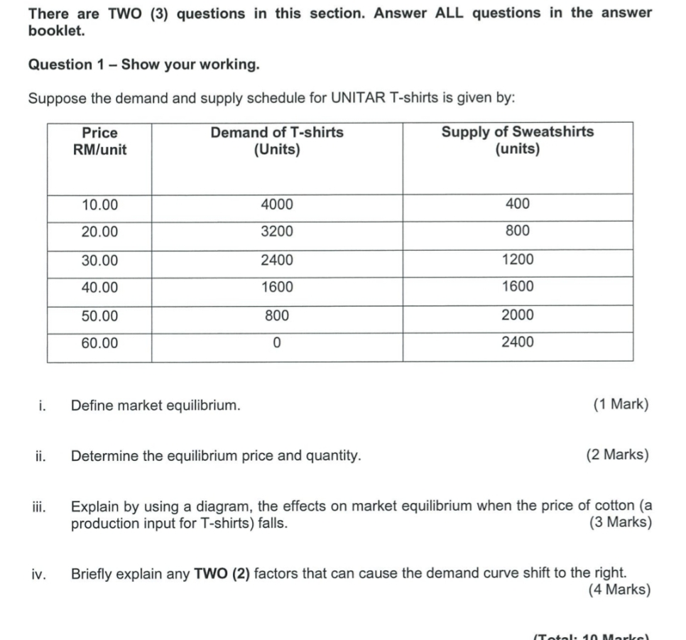 I don't understand There are TWO (3) questions in this section. Answer