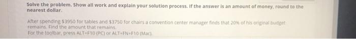  Solve the problem. Show all work and explain your solution process.