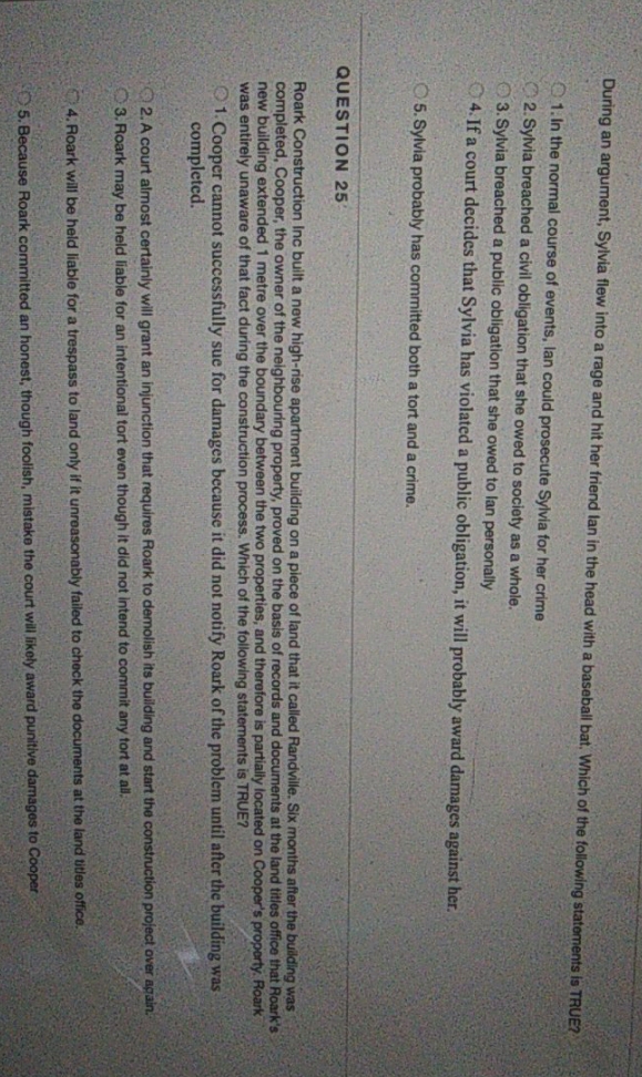 24 and 25 multiple choice answer is During an argument, Sylvia flew