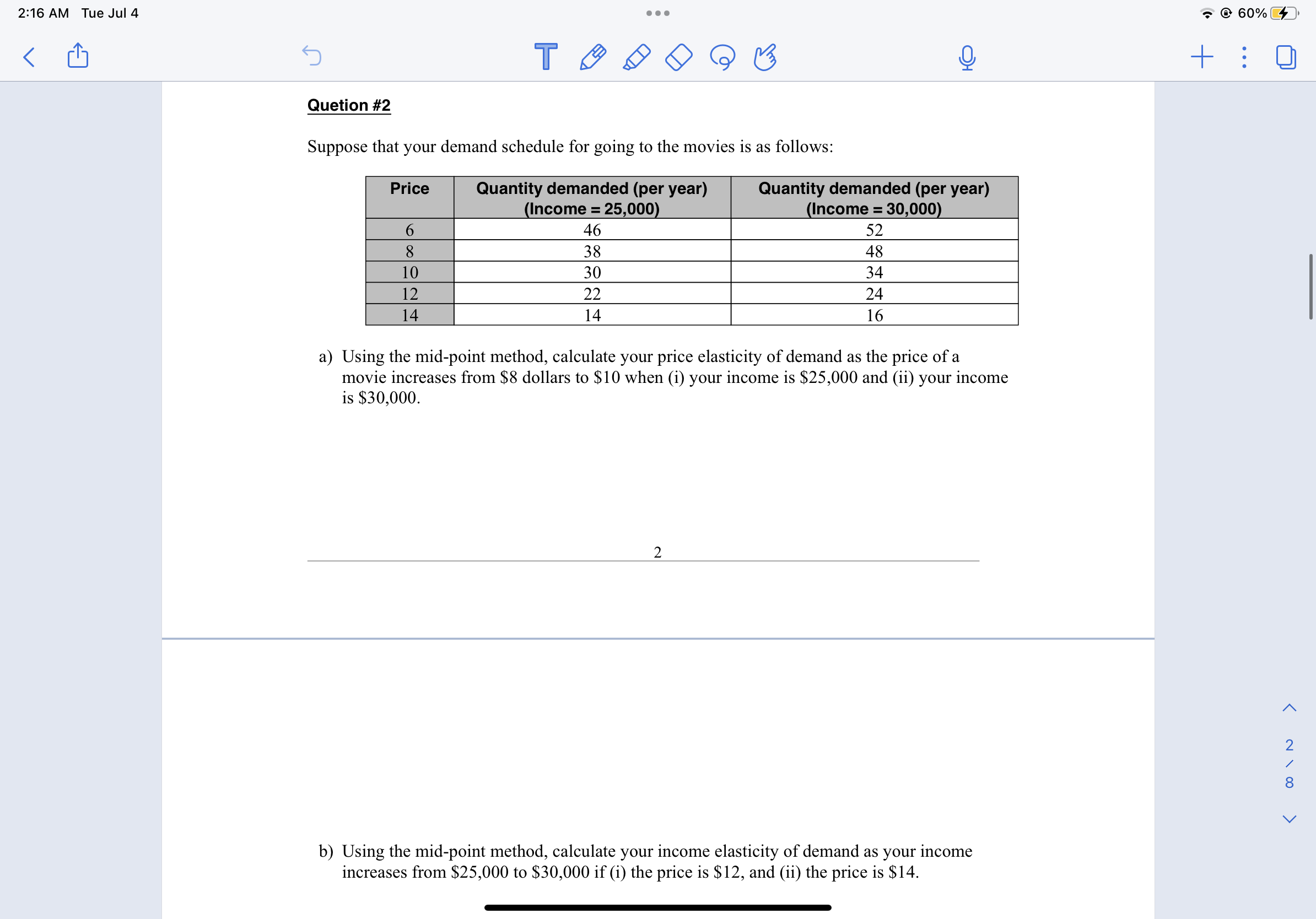 + 2Q Determine the demand and supply curve from the equations above.