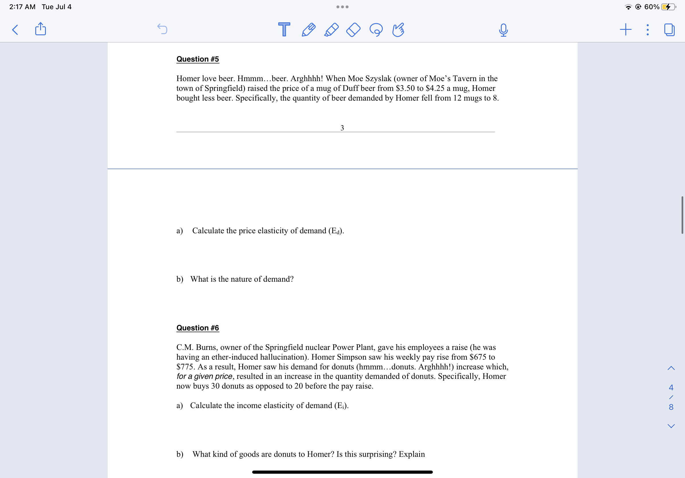b/c b/c 3- Graph the demand and supply curve. Determine the equilibrium