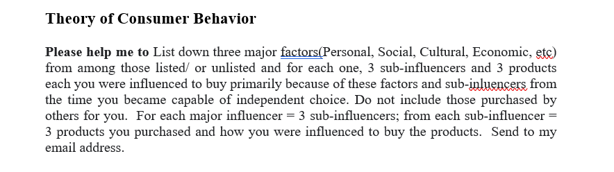 Please help me to answer the attached photo below. Theory of Consumer