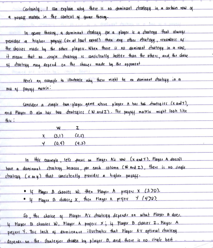 zero-sum game between two people by dominance. a b c P 1