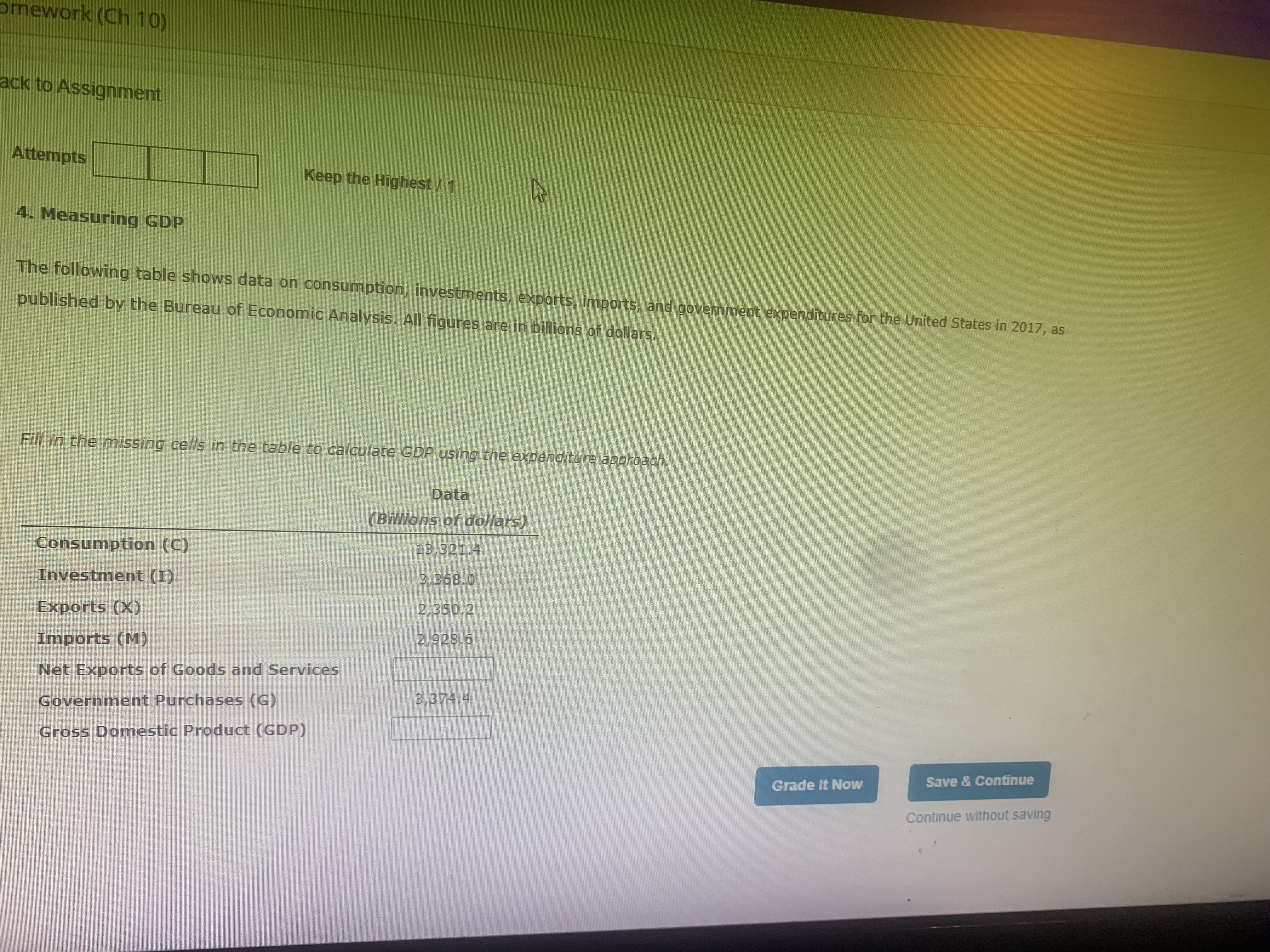 mework (Ch 10) ack to Assignment Attempts Keep the Highest /