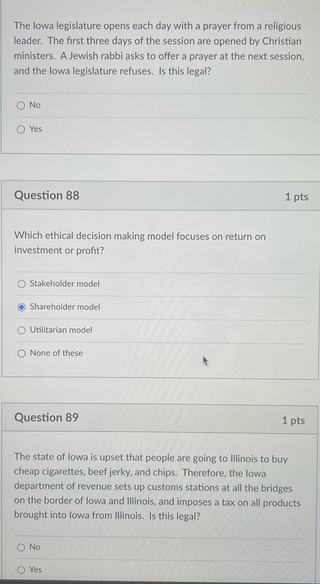 Need the first and third one The lowa legislature opens each day