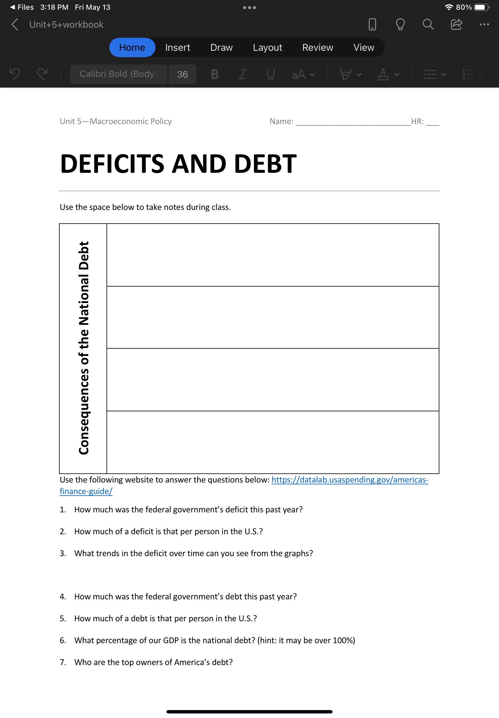 assignment in Canvas. 4 Files 3:18 PM Fri May '13 Insert Draw