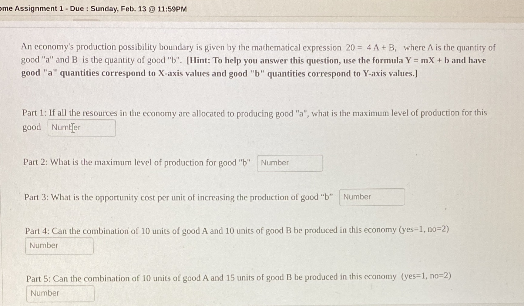  me Assignment 1 - Due : Sunday, Feb. 13 @ 11:59PM