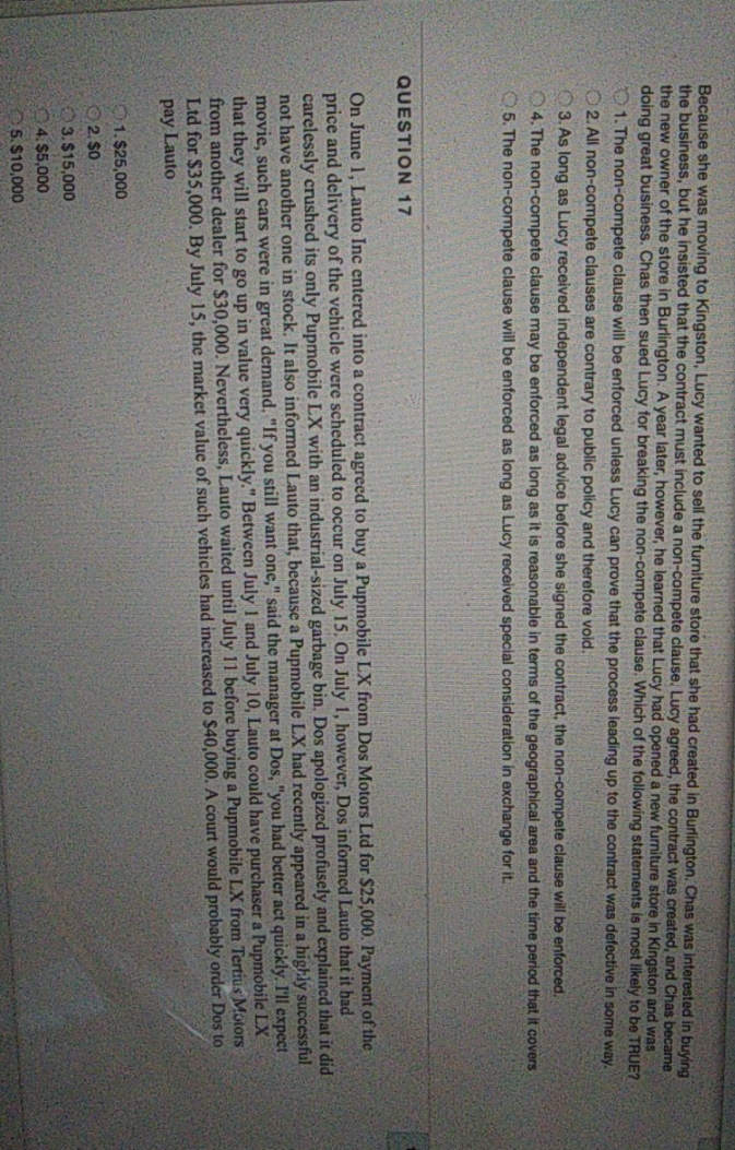 16 and 17 multiple choice answer is Because she was moving to