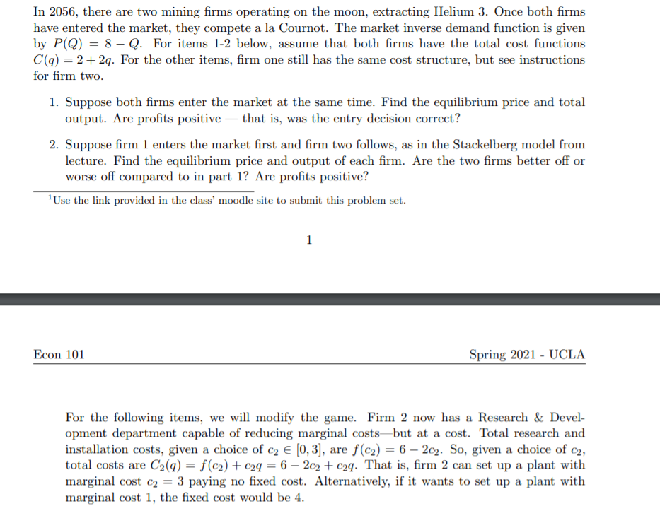Below is the question In 2056, there are two mining firms operating