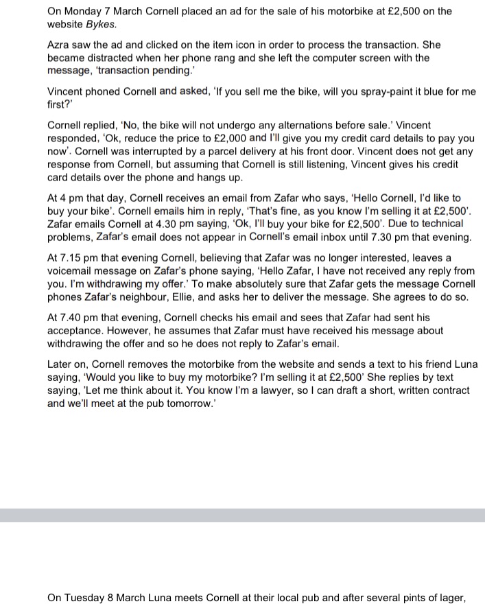  On Monday 7 March Cornell placed an ad for the sale