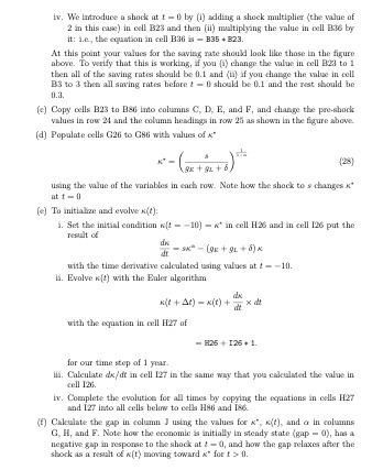  iv. We Introduce a shock at 1 - 0 by (1)