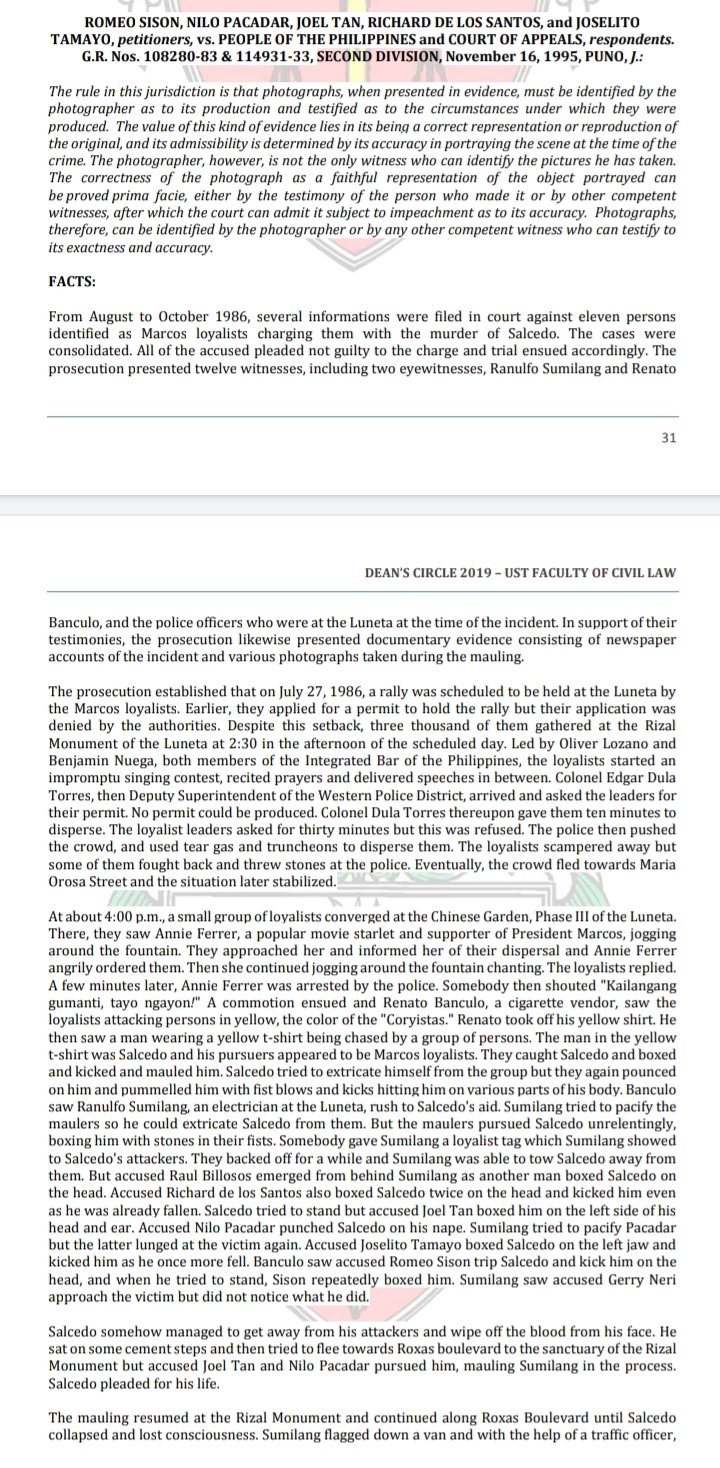 evidence that helped the case succeed. Please follow this format. and if